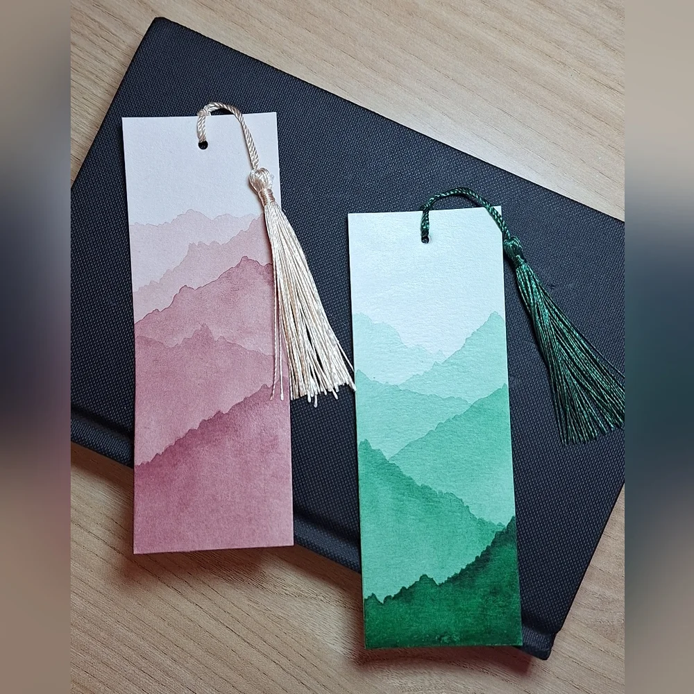 Hand-painted Abstract Landscape Bookmarks - Set of 2 (NWOT) - Picture 4 of 6